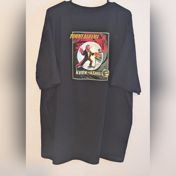 Tommy Bahama "A View To A Grill" Short Sleeve T-Shirt Graphic Tee Black XXL - Picture 3 of 8